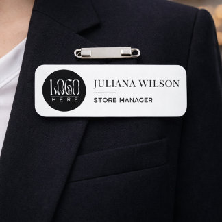 Modern Custom Logo Employee Magnetic Safety Pin Name Tag