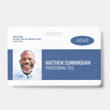 Modern Custom Logo Employee Name Barcode