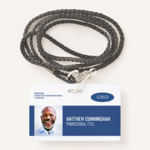 Modern Custom Logo Employee Name Barcode