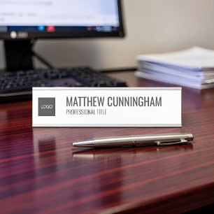 Modern Custom Logo Employee Name Job Title Door Sign