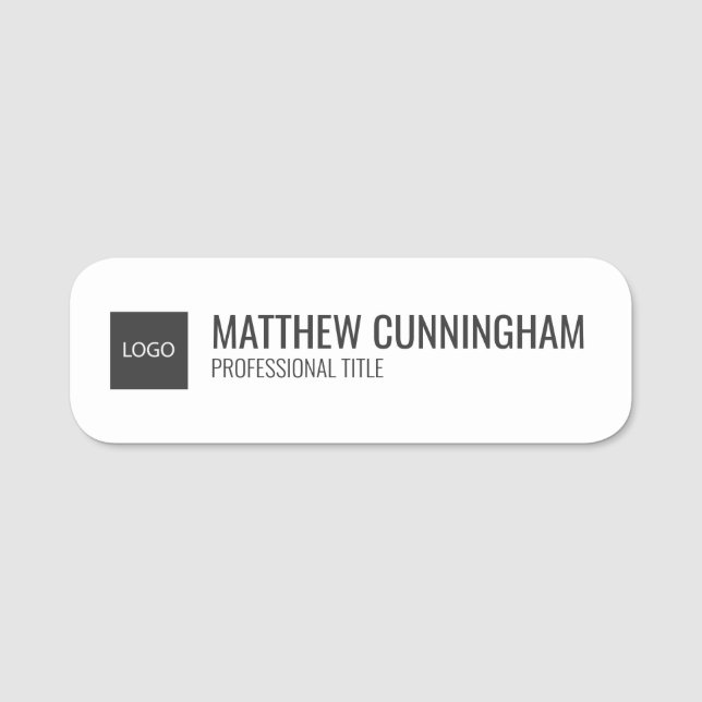 Modern Custom Logo Employee Name Job Title Tag (Front)