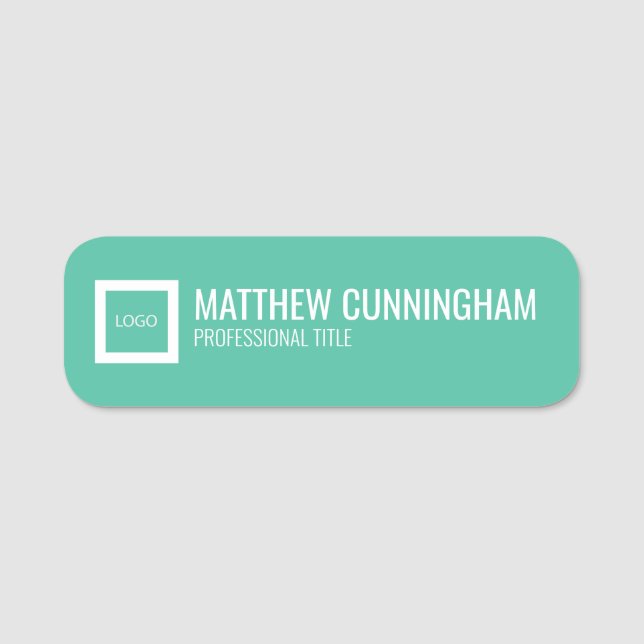 Modern Custom Logo Employee Name Job Title Tag (Front)