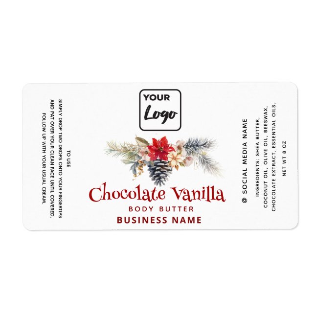 Modern custom logo Holiday business product Label (Front)