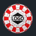 Modern Custom Logo Image on Red & White Dart Board<br><div class="desc">Custom logo on red and white Dart Board. Better if image has square shape.</div>