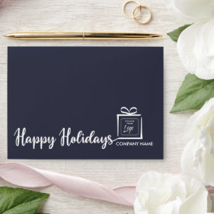 Modern custom logo minimalist Happy Holidays Envelope