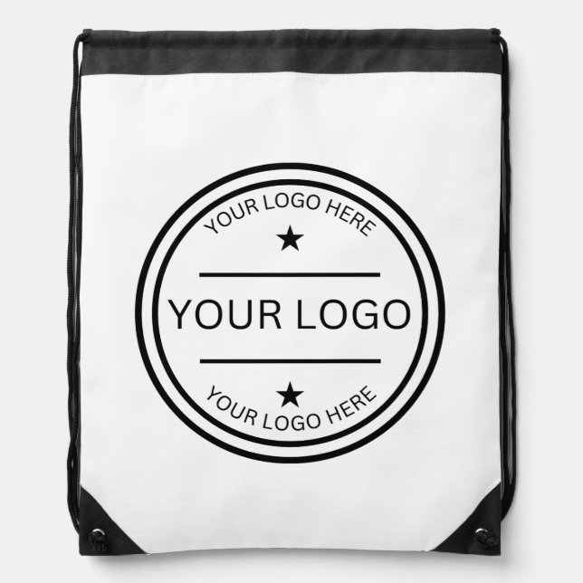 Modern Custom Logo Personalized Company  Drawstring Bag (Front)