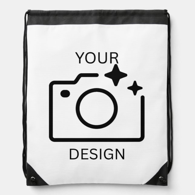 Modern Custom Logo Personalized Gift & Party Favor Drawstring Bag (Front)