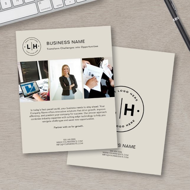 Modern Custom Logo Photo Corporate Business Flyer (Modern Custom Logo Photo Corporate Business Flyer)