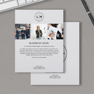 Modern Custom Logo Photo Corporate Business Gray Flyer