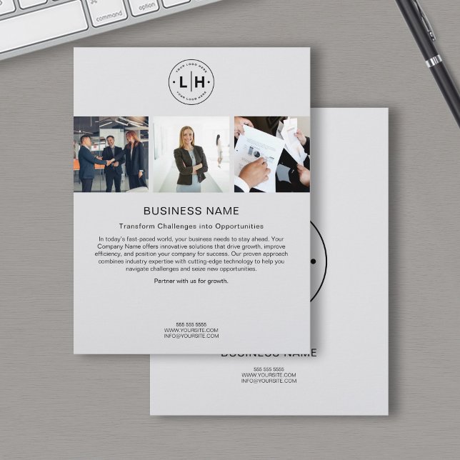 Modern Custom Logo Photo Corporate Business Gray Flyer (Modern Custom Logo Photo Corporate Business Gray Flyer)