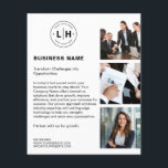 Modern Custom Logo Photo White Business Flyer<br><div class="desc">Make a lasting impression with this modern personalized business flyer. Featuring space for your custom logo, three photos, and personalized text, this flyer is perfect for showcasing your brand's unique identity. Whether promoting services, products, or corporate events, this sleek design ensures your message is clear, professional, and visually appealing. Ideal...</div>