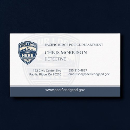 Modern Custom Logo Police Detpartment Business Card