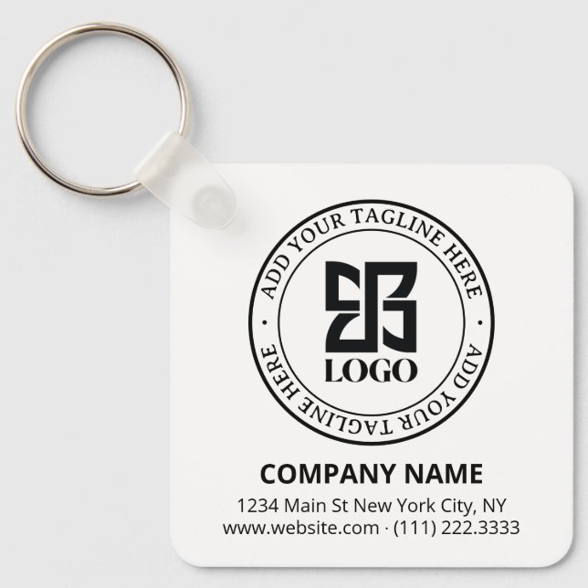 Modern Custom Logo QR Code Business Promotional Keychain (Front)