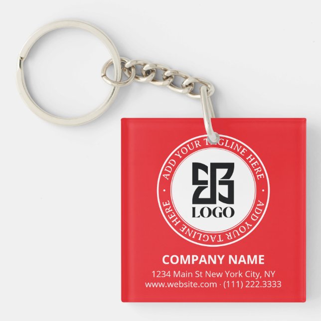 Modern Custom Logo QR Code Business Promotional Keychain (Front)