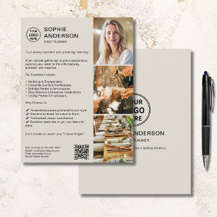 Modern Custom Logo QR Event Planner Promotional Flyer