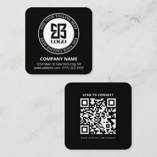 Modern Custom Logo Small Business Promotional Square Business Card