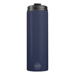 Modern Custom Logo Tumbler in Clean Navy Design