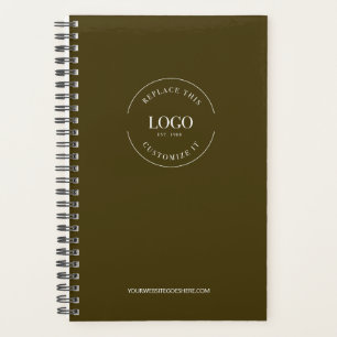 Modern Custom Logo website Mocha Brown Branded Planner
