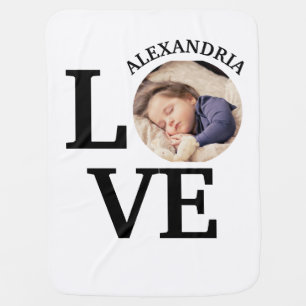 Modern Custom love photo template Baby Blanket