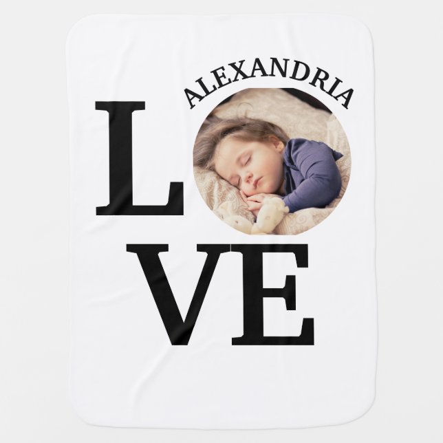 Modern Custom love photo template Baby Blanket (Front)