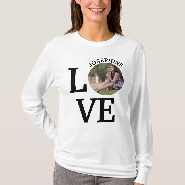 Modern Custom love photo template T-Shirt (Front)