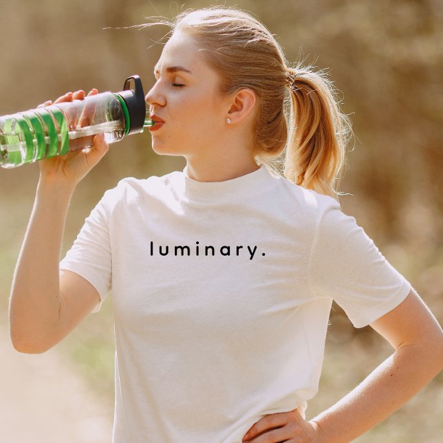 Modern Custom Luminary Text Black T-Shirt (Modern custom text luminary t-shirt)