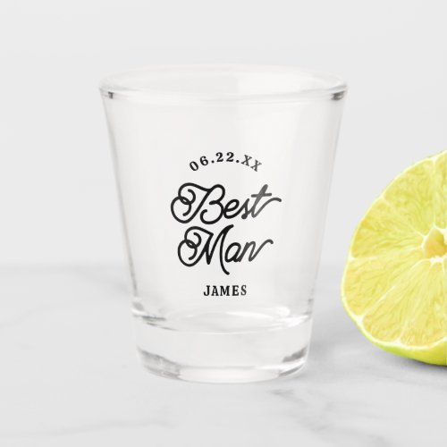 Modern Custom Minimalist Best Man Shot Glass