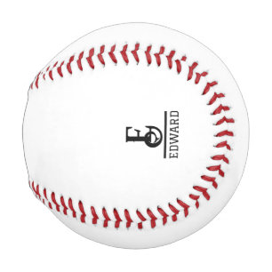 Modern Custom Monogram And Name Baseball