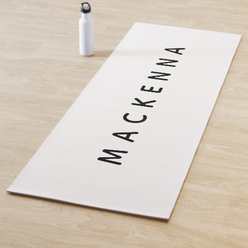 Modern Custom Monogram Black White Yoga Mat