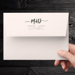 Modern Custom Monogram Brush Script Couple Wedding Envelope<br><div class="desc">Chic and stylish,  this modern custom monogram wedding stationery envelope is a sophisticated minimalist design that combines your monograms in a brush script with flourishes along your names and return address in elegant serif typography.</div>