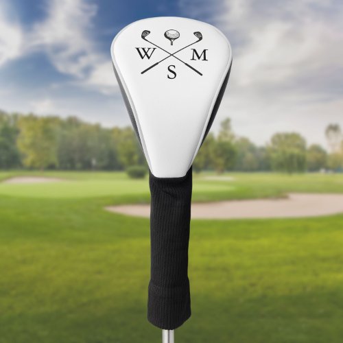 Modern Custom Monogram Initials Golf Head Cover