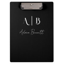 Modern Custom Monogram Initials Name Black