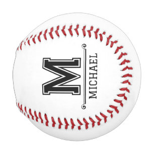Modern Custom Monogram Name  Baseball