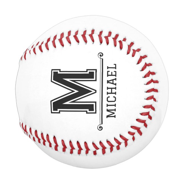 Modern Custom Monogram Name  Baseball (Front Right)