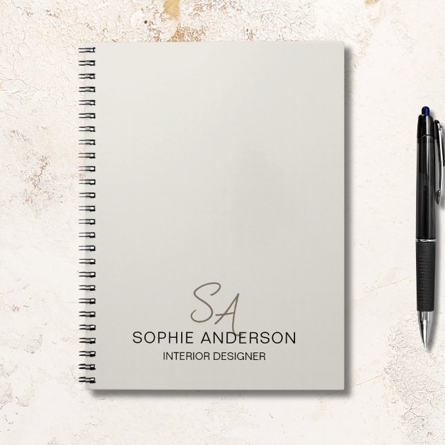 Modern Custom Monogram Professional Business Notebook (Modern Custom Monogram Professional Business Notebook)