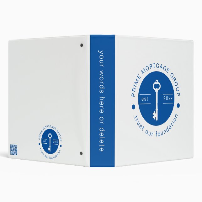 Modern Custom Mortgage Company Add Your Logo 3 Ring Binder (Background)