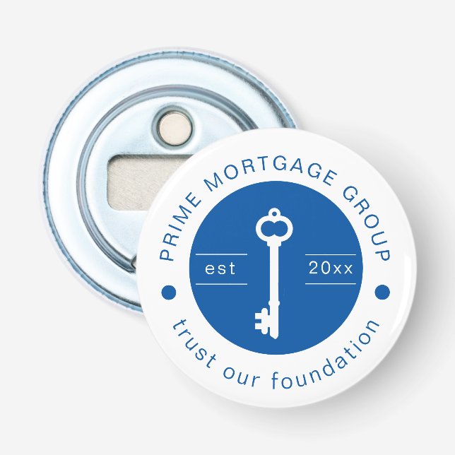 Modern Custom Mortgage Company Add Your Logo Bottle Opener (Front)
