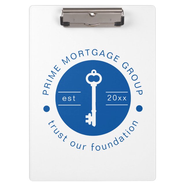 Modern Custom Mortgage Company Add Your Logo Clipboard (Front)