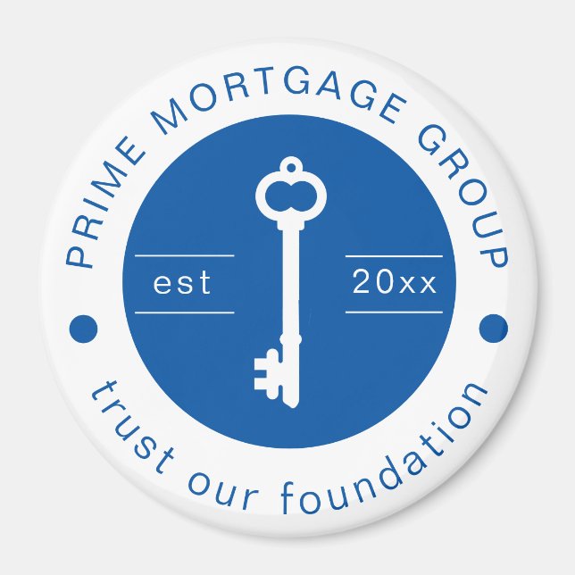 Modern Custom Mortgage Company Add Your Logo Magnet (Front)