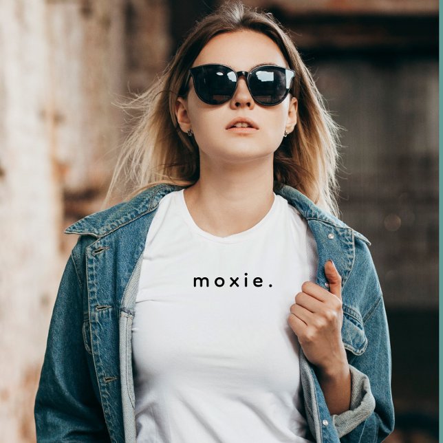 Modern Custom Moxie Text Black T-Shirt (Modern custom moxie text t-shirt)