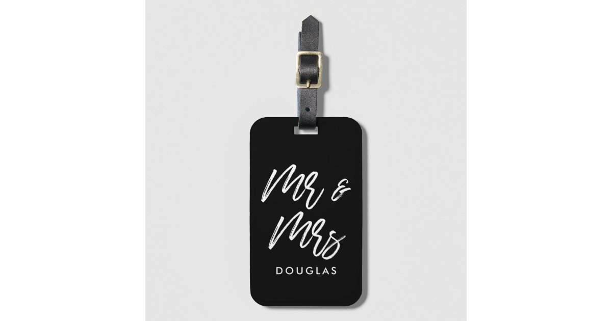 Modern Mr. and Mrs. Personalized Luggage Tags