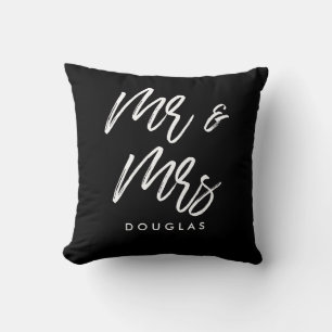 Modern custom Mr and Mrs Throw Pillow
