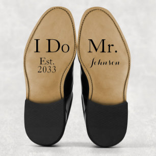 Modern Custom Mr I Do Groom Wedding Shoes Decal
