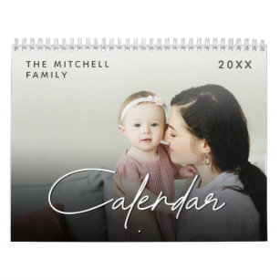 Modern Custom multi photo year Celebration  Calendar