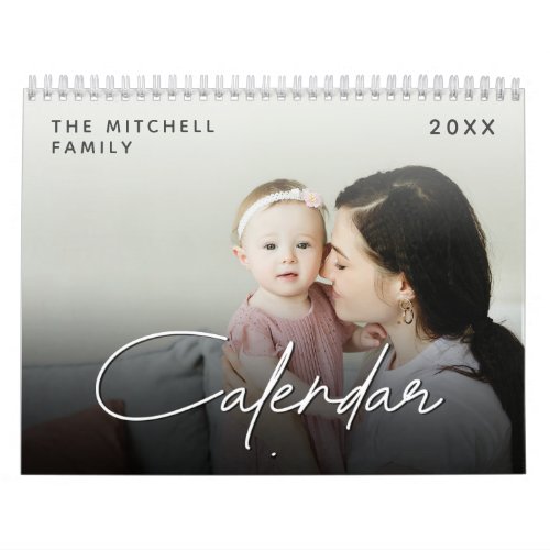 Modern Custom multi photo year Celebration  Calendar