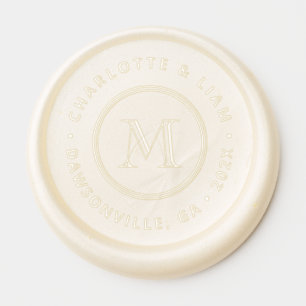 Modern Custom Name Date Monogram Wedding Wax Seal Sticker