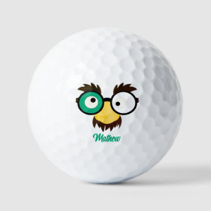 Modern Custom Name Funny Face Irish Flag Color Golf Balls