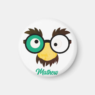Modern Custom Name Funny Face Irish Flag Color Magnet