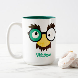 Modern Custom Name Funny Face Irish Flag Color Two-Tone Coffee Mug