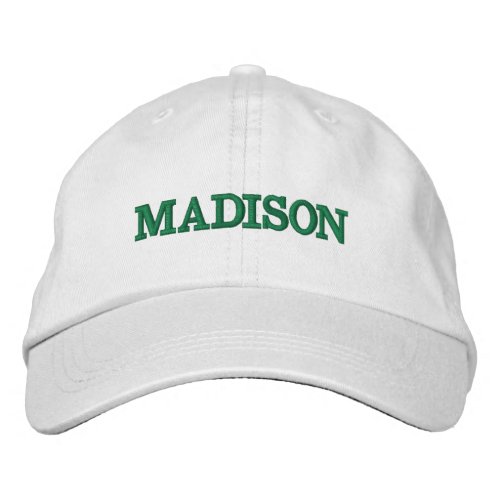 Modern Custom name green text Embroidered Baseball Cap